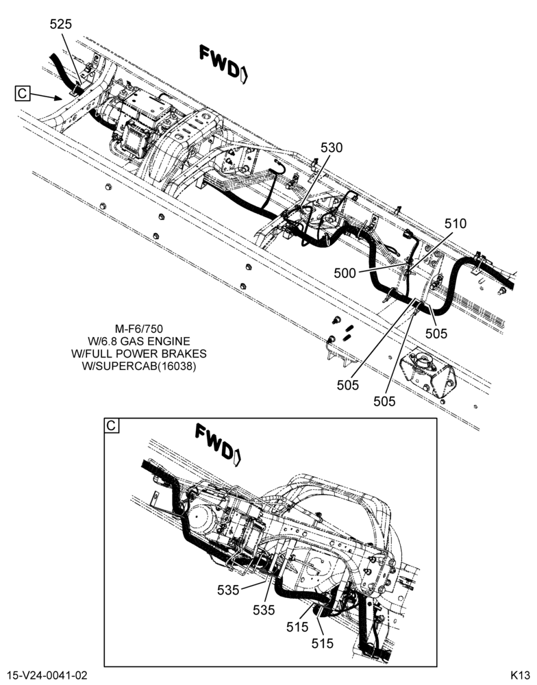 CENTER CHASSIS HARNESS; SINGLE LT FUEL TANK 2/2