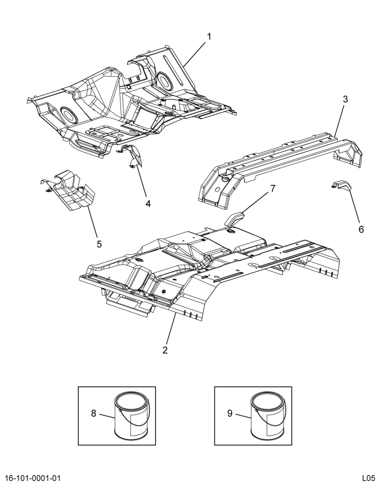 ....UNDERBODY,ASM FLOOR REG CAB (8C4Z-7011135-AA)
