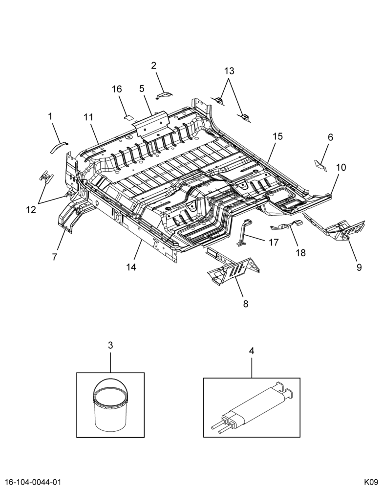 ..UNDERBODY ASM  REGULAR CAB (Intl. 3854156C91)