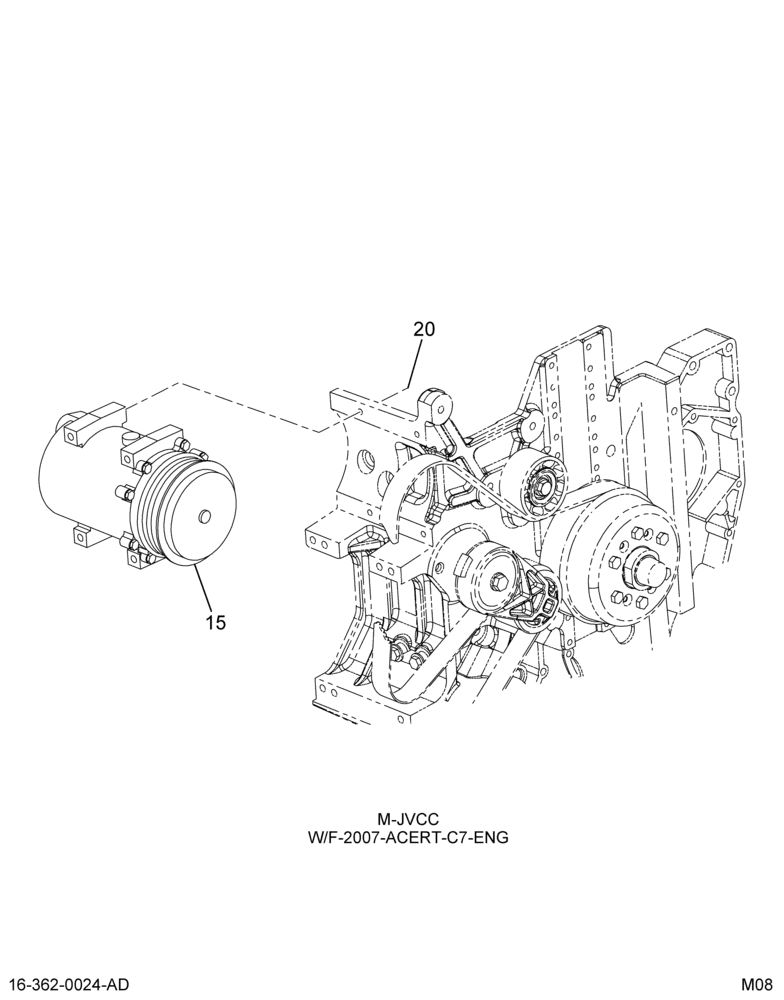 A/C COMPSR INSTL; W/CAT 3126E ENG