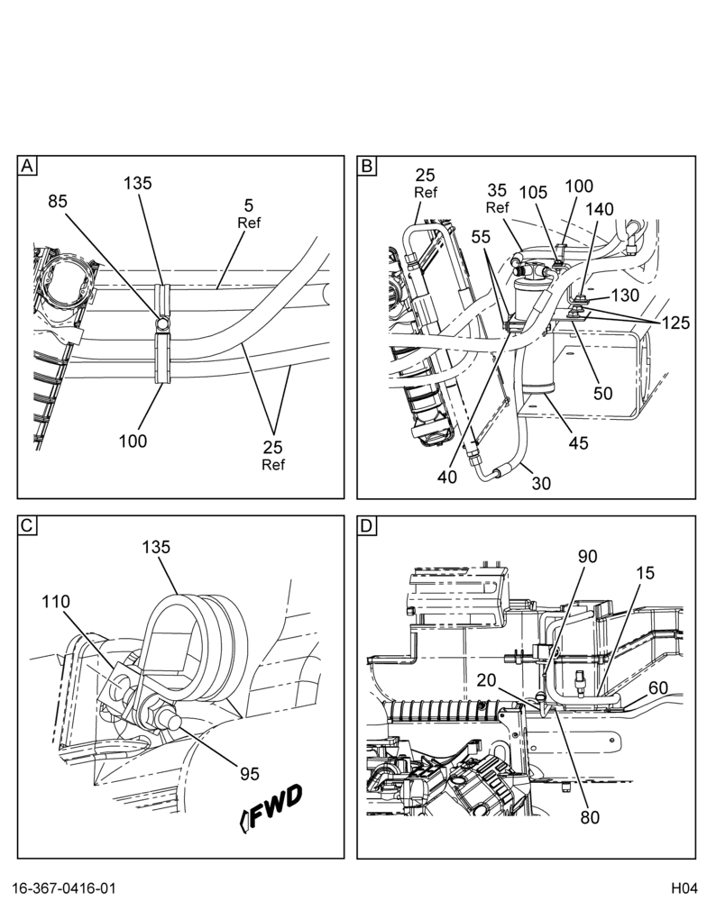 HTR & A/C HOSE ROUTING; LFE 2/2