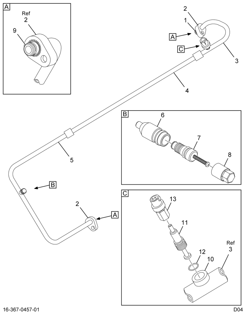 ..HOSE ASSY COMPR TO COND (4C4Z-19837-BA)