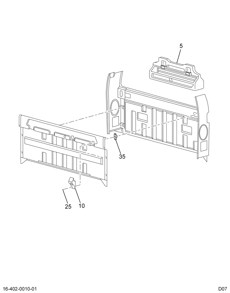 PACKAGE TRAY INSTL; STD / CREW CAB