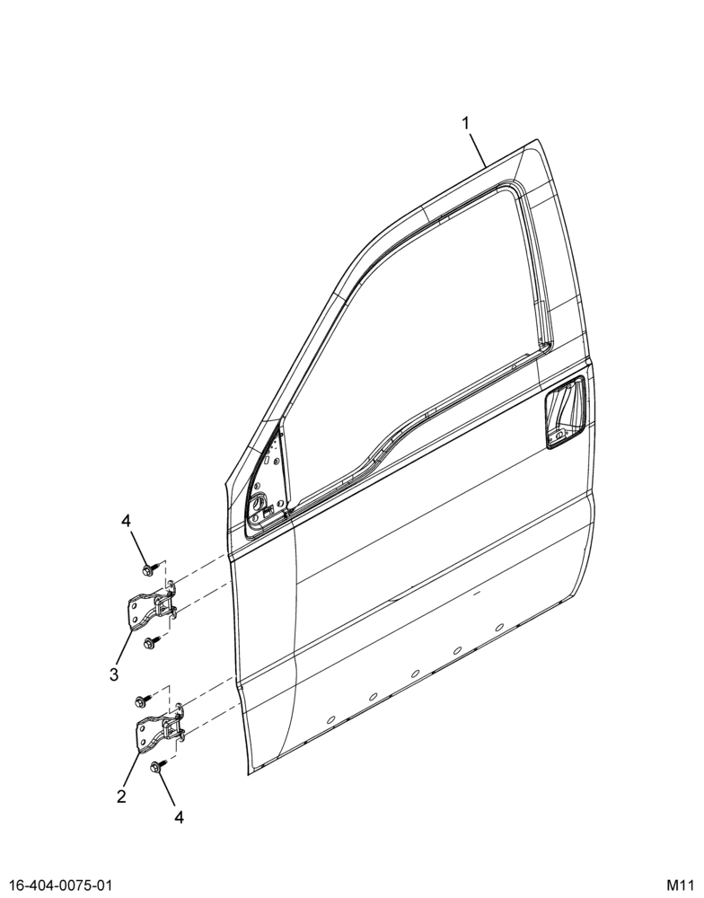 ....DOOR, CAB LT, ASM, FRONT, N/ M (Intl. 3854738C93)