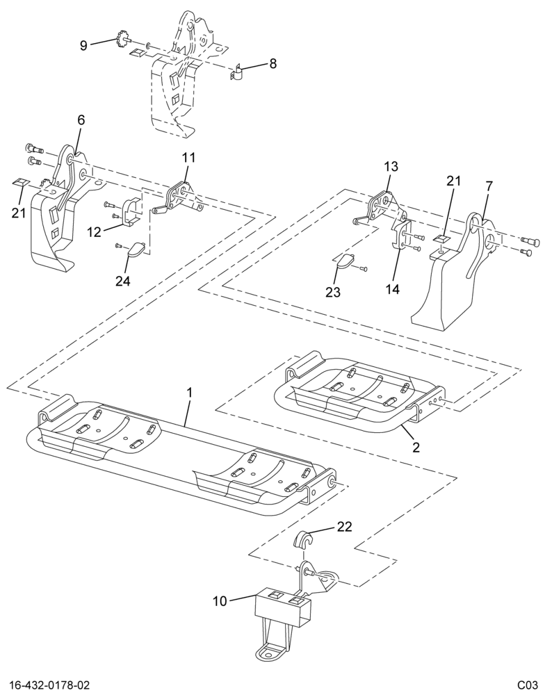 ....SEAT PASS RR FLIP-UP LINKS/HOP (4C4Z-6560026-AA) 2/2