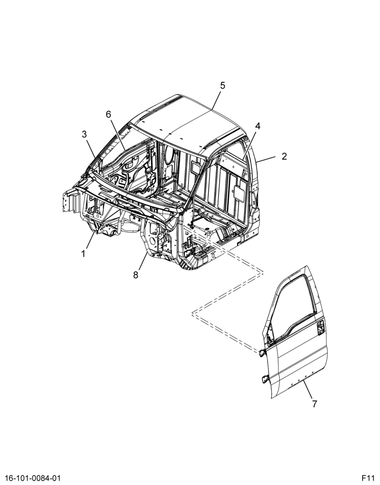 ..CAB REGULAR  W/TELESCOPIC MIRR (Intl. 3845816C93)