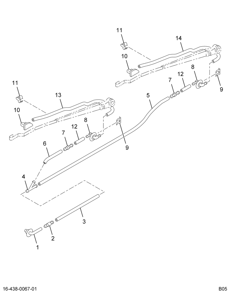..HOSE W/S WASHER WIPER TO WIPER (6E7Z-17A605-B)