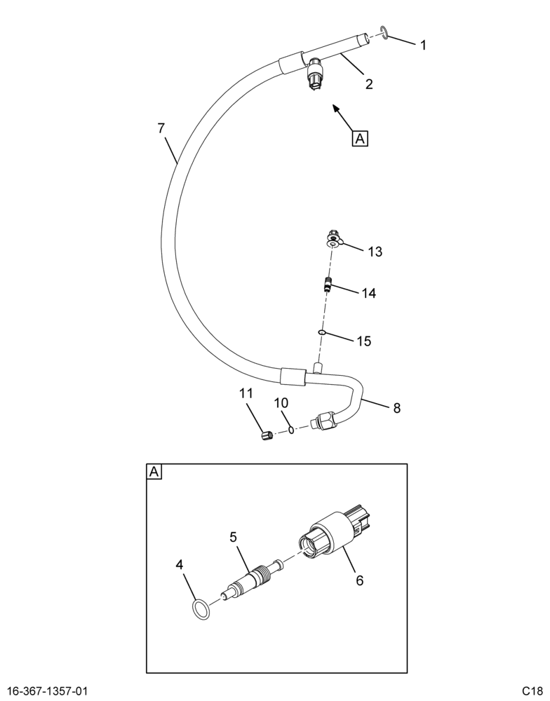 ..HOSE, A/C , ASM EVAP TO COMP (BC4Z-19867-B)