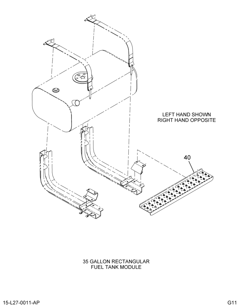 FUEL TANK MODULE; LT SIDE STEPS, (ABR#08)