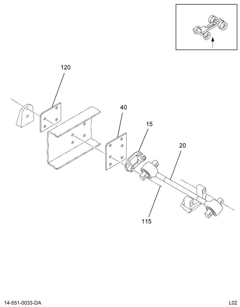 TRANSVERSE TORQUE ROD INSTL; W/INTL AIR 4X2 SUSP
