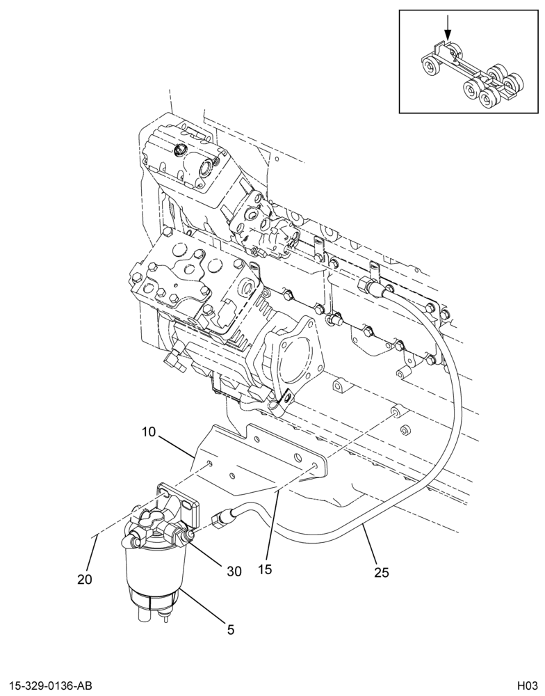 FUEL/WATER SEPARATOR INSTL; W/CAT 3126E ENGINE