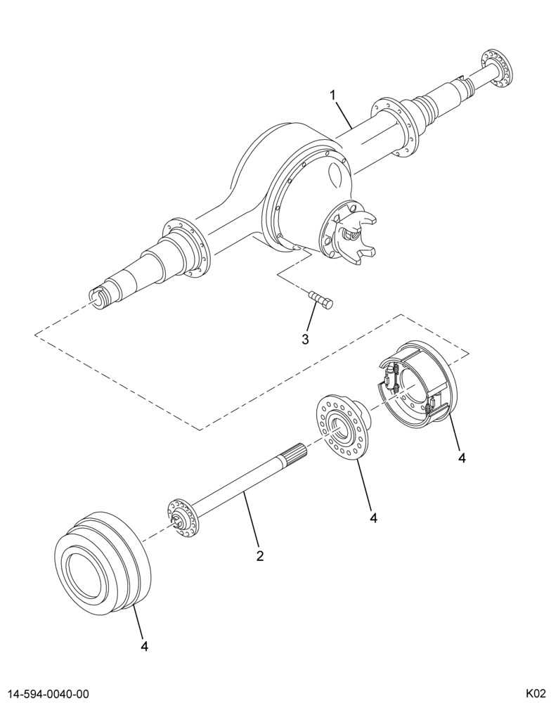 ..AXLE ASSY RR N/S 4.11 14AGE (Intl. 3561273C91)