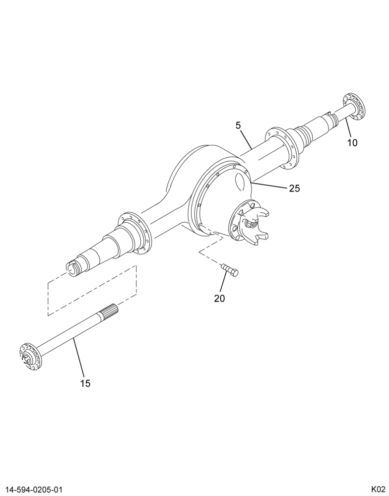 ..AXLE ASM RR 3.55 14AGE STL (Eng. 4C4O-4010-NKA)