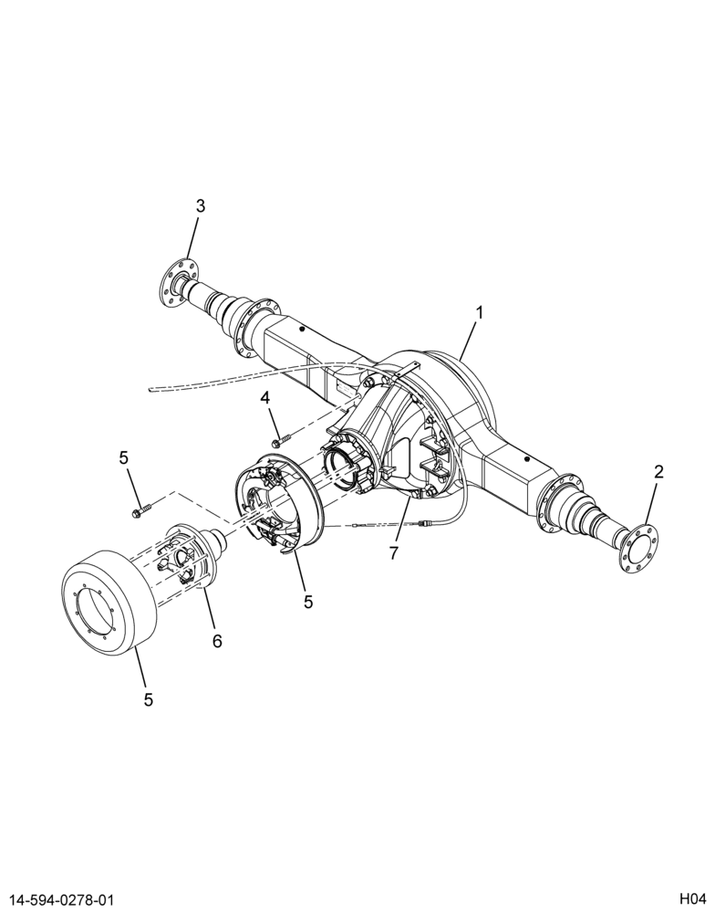 ......AXLE,RR L/BK , 5.57 14AGG (Intl. 3561483C92)