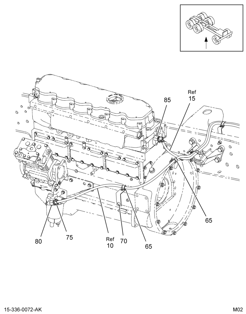FUEL HOSING INSTL; W/CAT 3126E ENG, W/FUEL PUMP 2/2