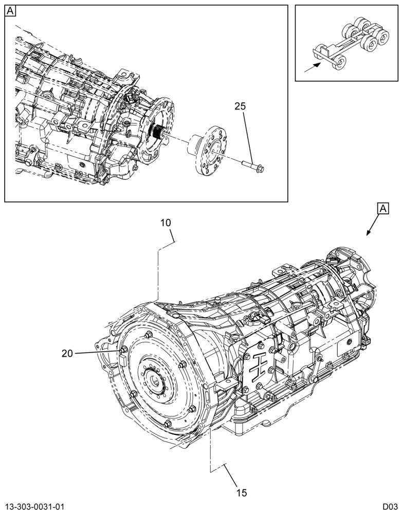 XMSN ADAPTER INSTL; FORD 5R110, FIXED YOKE