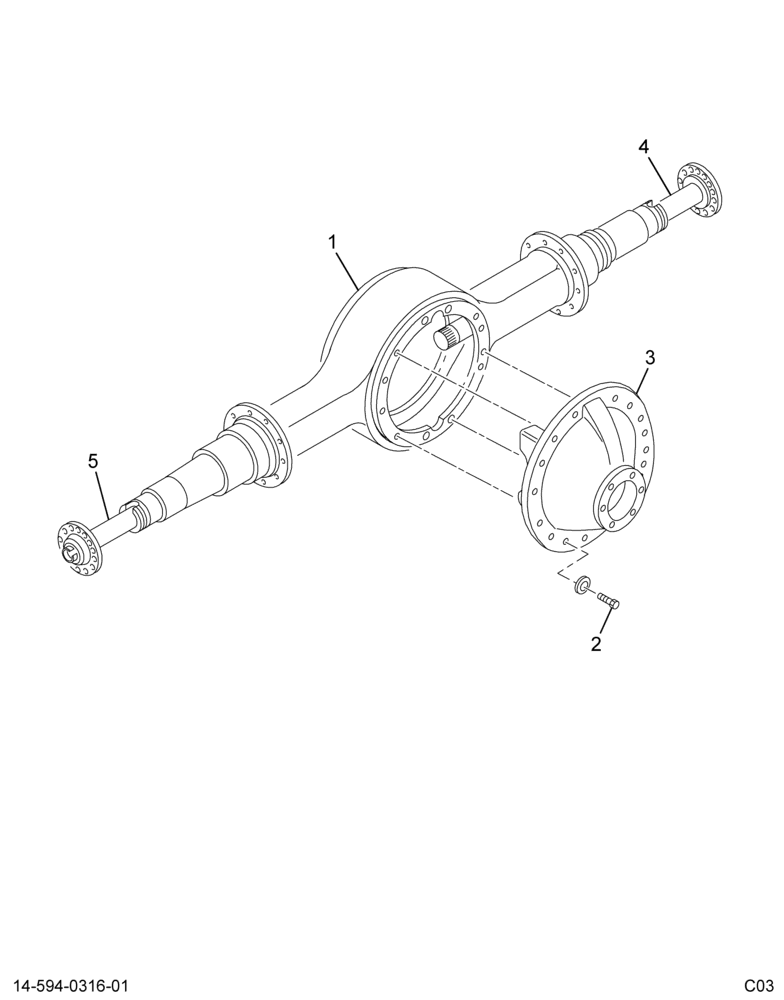 ..AXLE ASSY RR N/S 4.63 14AGA ST (Intl. 3561347C91)
