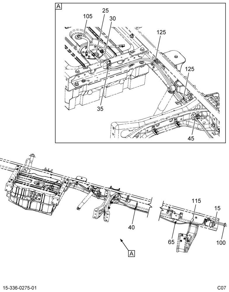 FUEL HOSING INSTL; W/40 GAL AFT AXLE FUEL TANK