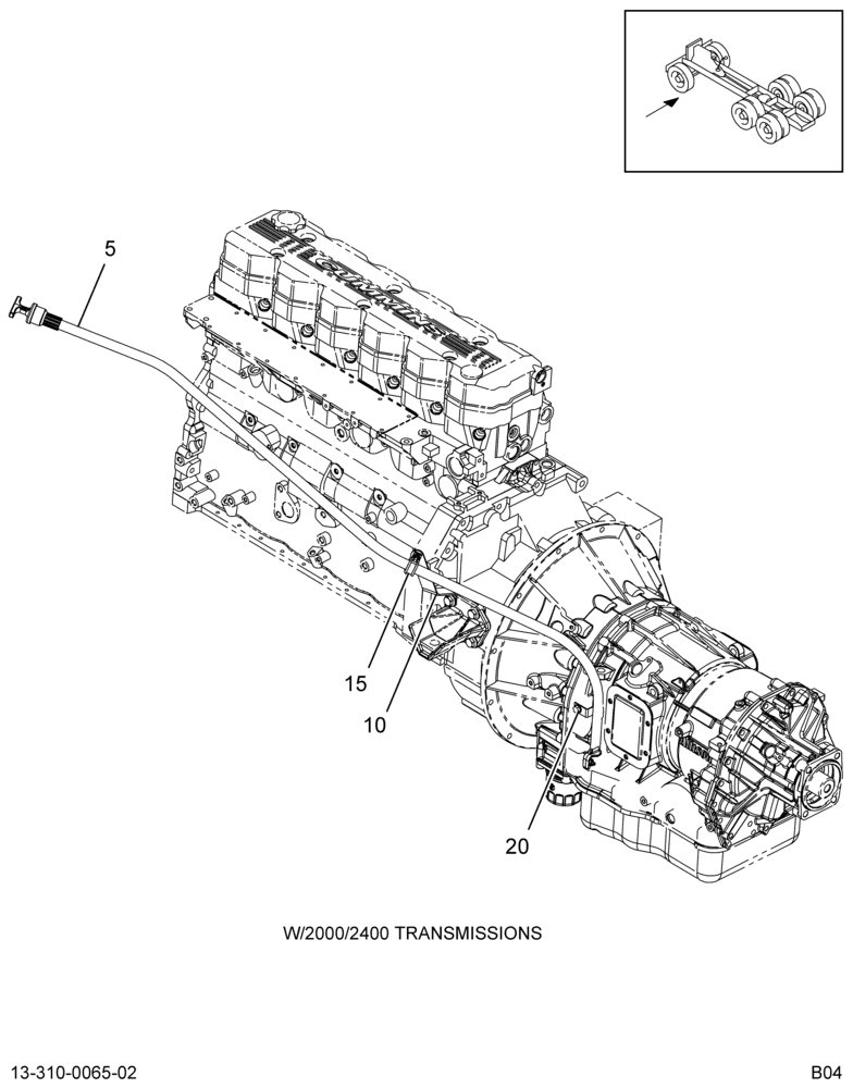 XMSN OIL GAUGE INSTL; CAT C7, CUM ISB ENG 2/2
