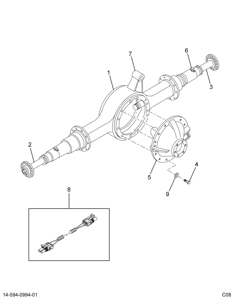 ..AXLE ASSY RR 6.50 14AGR HEND (Intl. 3582637C91)