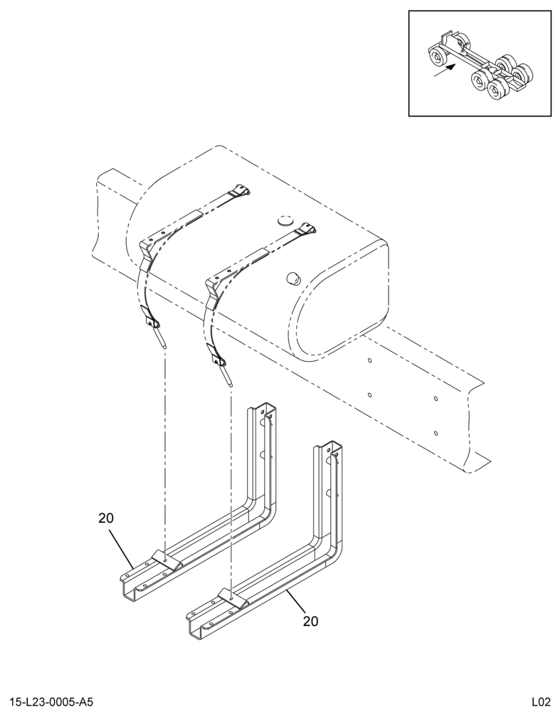 FUEL TANK MODULE; LT SIDE SUPPORTS,(ABR#4)