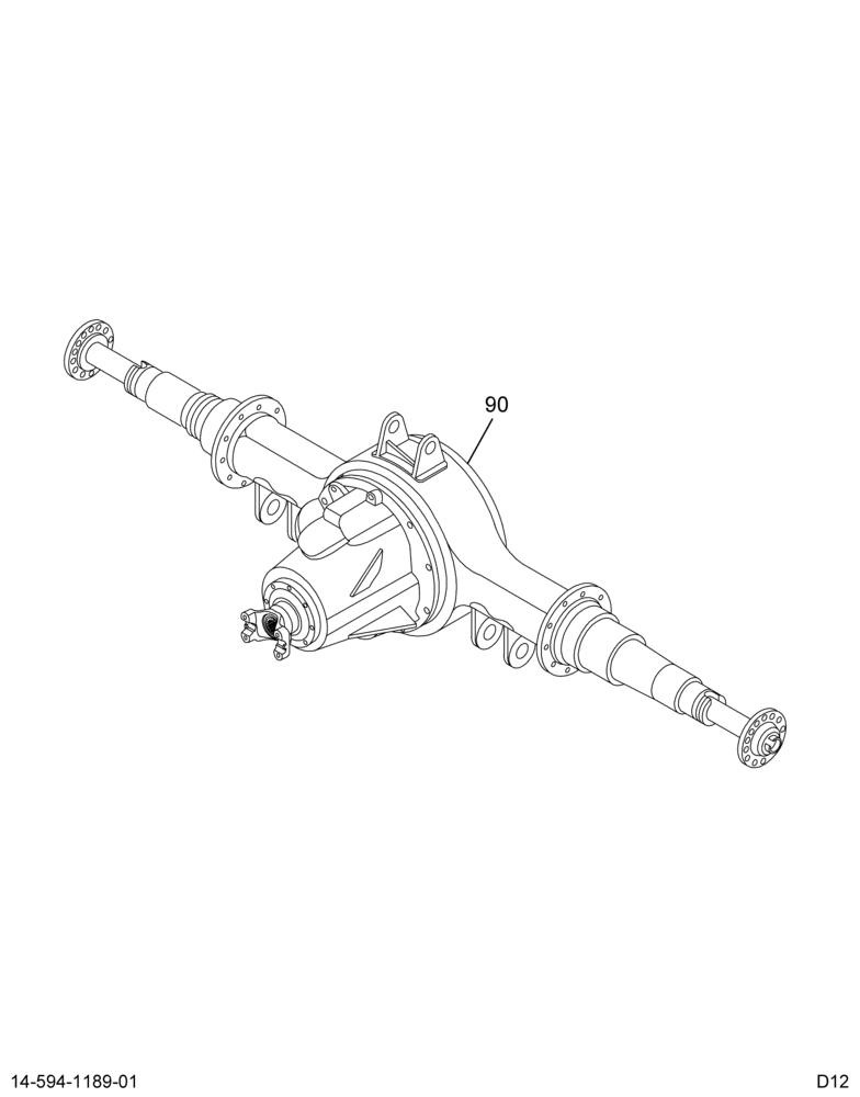 AXLE ASM,RR; 14AJE W/LP IROS SUSP