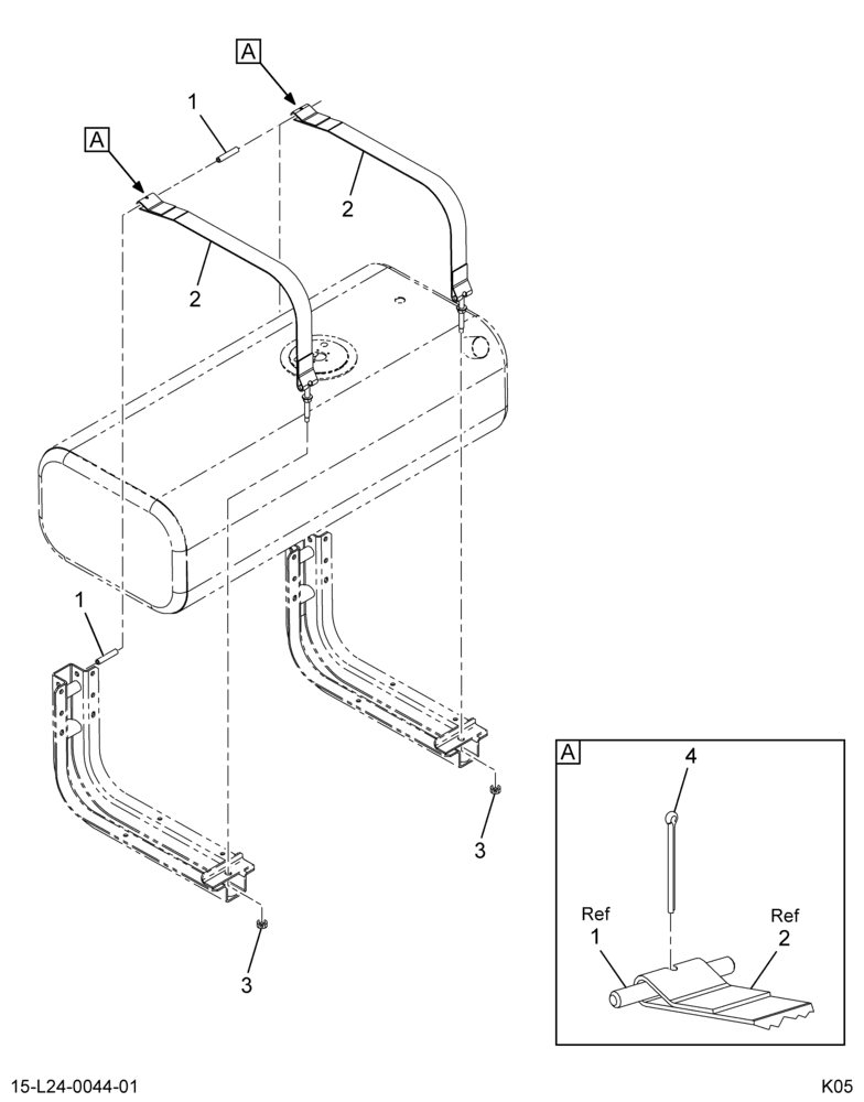 ..STRAP,FUEL TANK,RSM,45GAL 13" (Intl. 3790256F91)