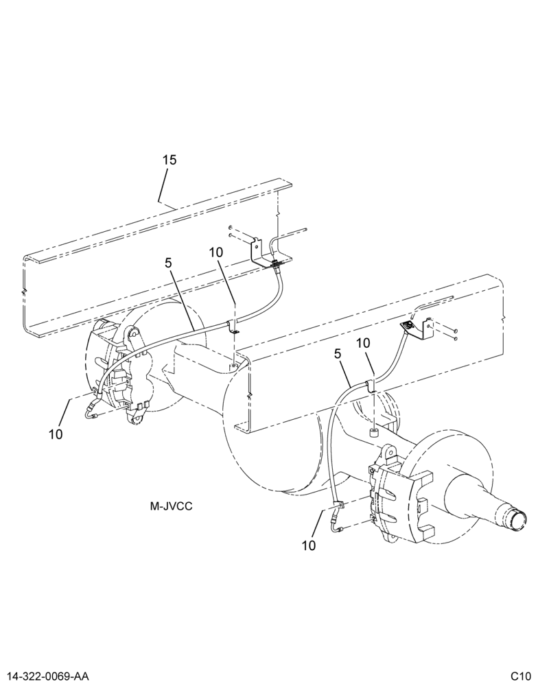 RR AXLE HOSING INSTL; W/HYD BRAKES