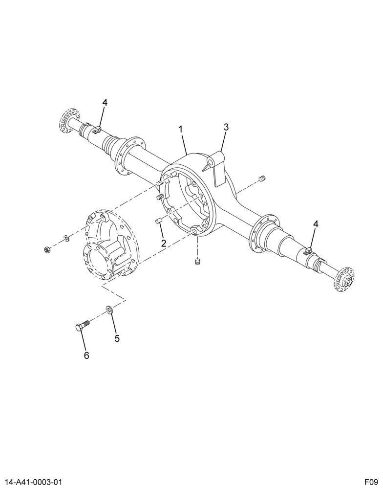 ..R/R AXLE HSG IROS W/ABS BLK (Intl. 3703197F91)