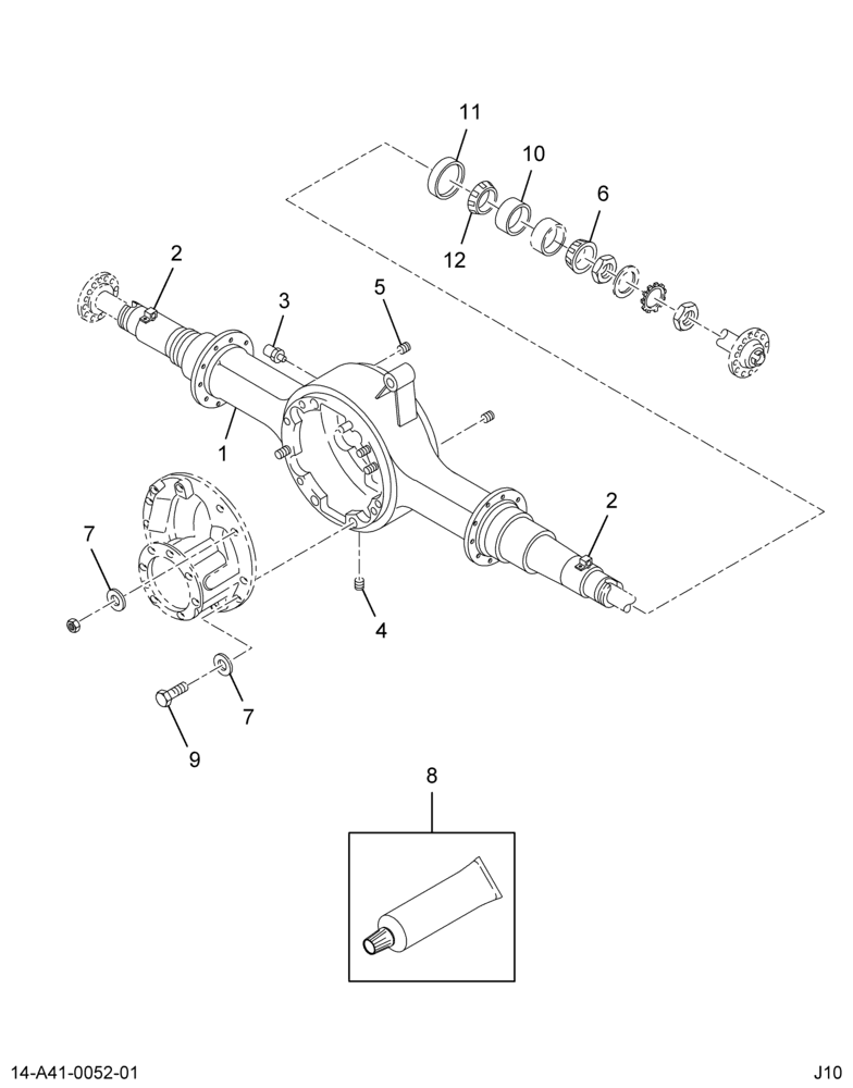 ..HOUSING AXLE 14CVB 4SPR W/ABS (Intl. 3698271F91)