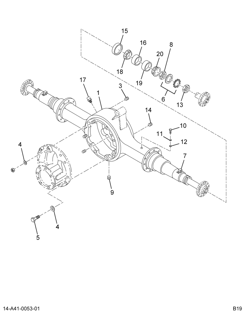 ..R/R AXLE HSG 21K IROS W/ABS (Intl. 3702290F91)