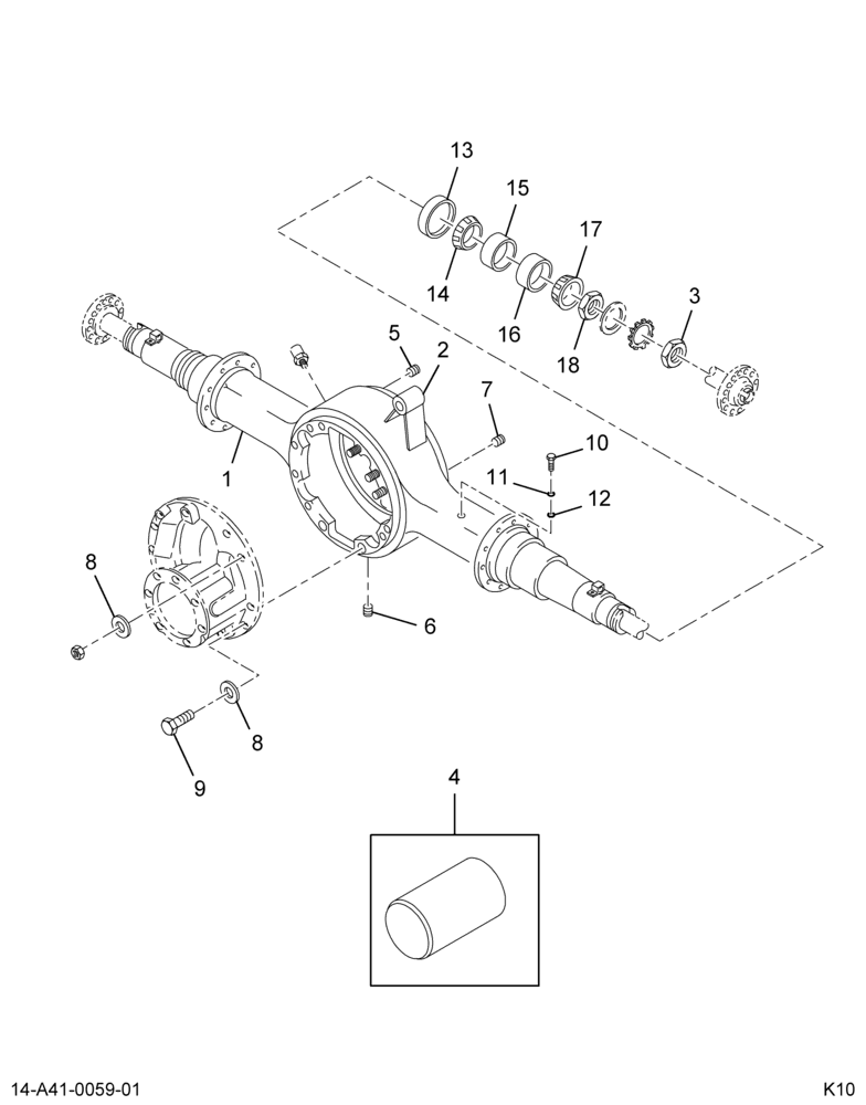 ..R/R AXLE HSG 21K IROS N/ABS (Intl. 3702292F91)