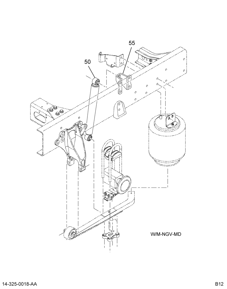 SHOCK ABSORBER & MTG; W/INTL AIR 4X2 SUSP