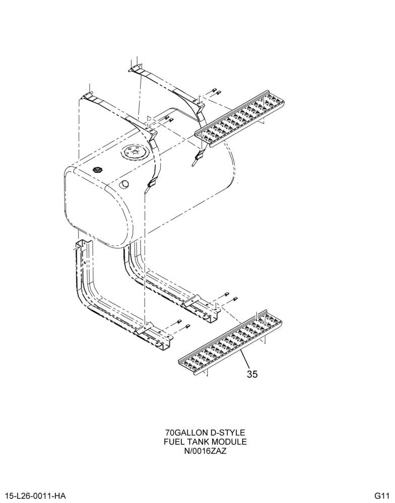 FUEL TANK MODULE; RT SIDE STEPS, (ABR#7)