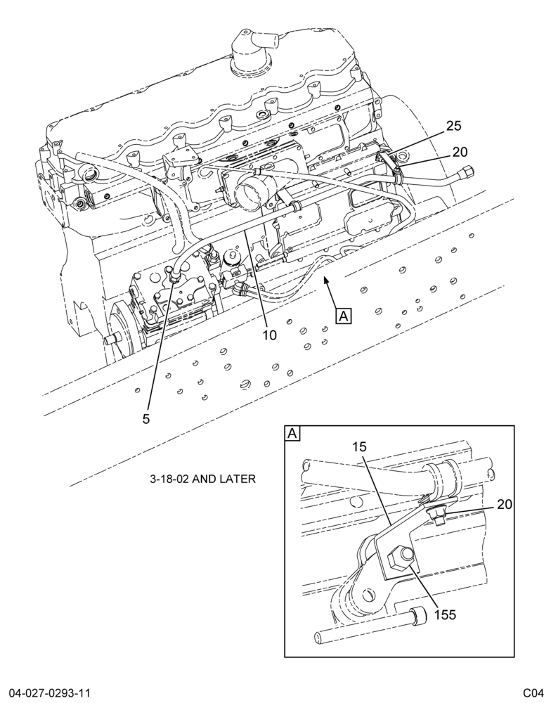 AIR COMPSR TUBING INSTL; W/CAT ENG