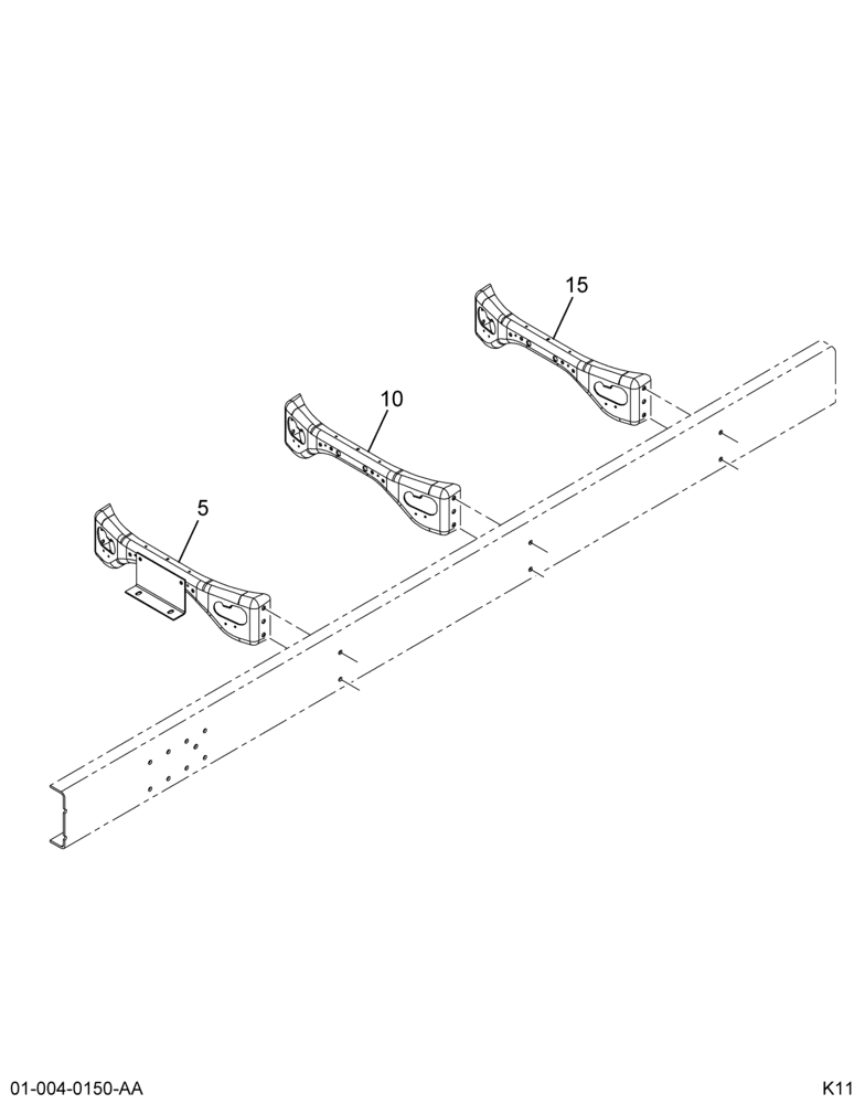 XMBR & MTG; INTMD, 3-PC, W/REGULAR CAB