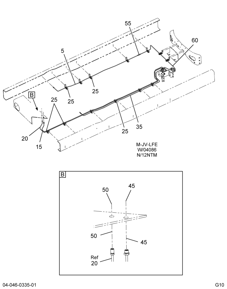 AIR BRK TUBING INSTL; FRONT,HYDRAULIC 2/2