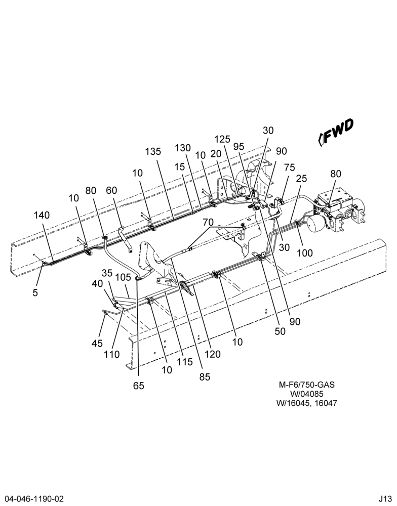 AIR BRK TUBING INSTL; FRT SECT, HYD BRK, W/SUPER 2/2