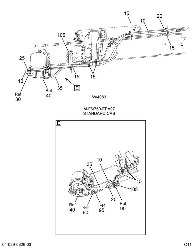 AIR DRYER TUBING INSTL; MTD LT I/S RAIL BOC 3/3
