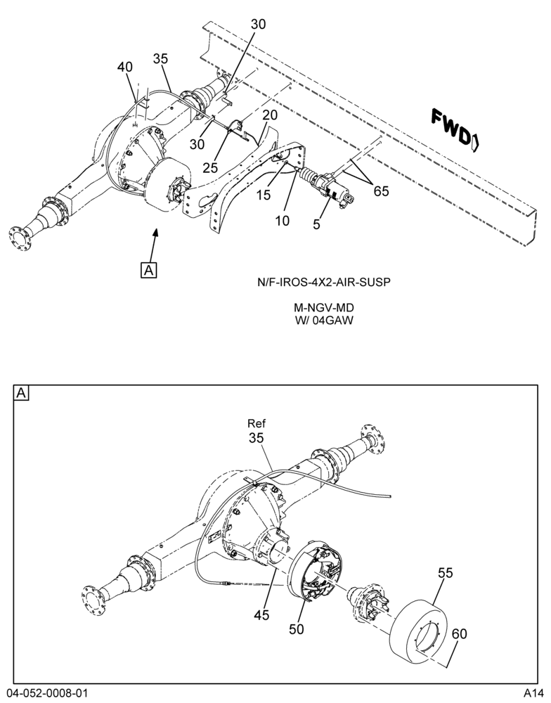PARKING BRAKE INSTL; FULL POWER & 4X2 AXLES W/ REINF