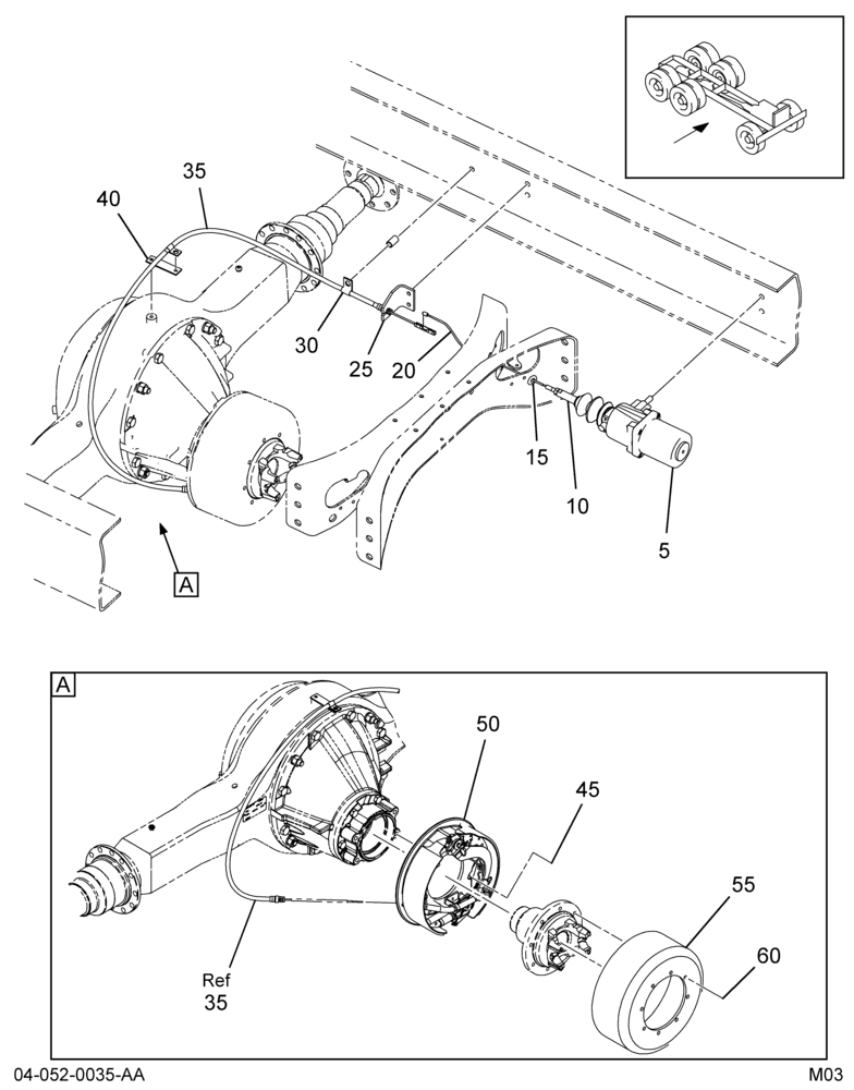 PARKING BRAKE INSTL; 12X3 DDM AIR ACTUATED