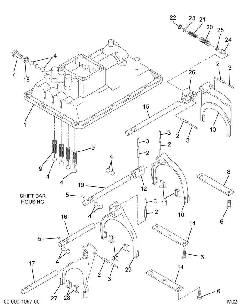 ....HOUSING SHIFT BAR W/BARS & FOR (Eng. 4C4O-7C453-AA)