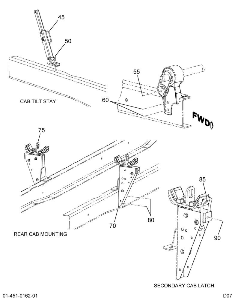 CAB MTG; FRAME EFFECTS, CAB STAY PROP