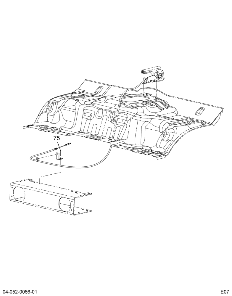 PARKING BRAKE INSTL; CABLE, MANUAL, '07 JV 2/2