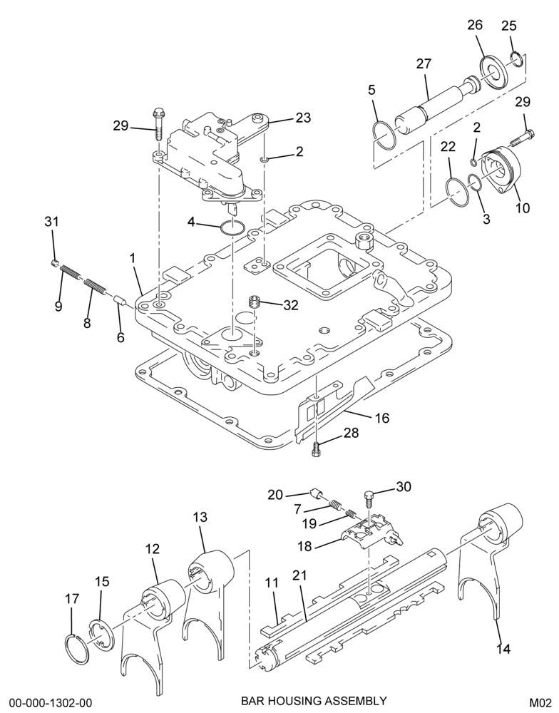 ....HOUSING,SHIFT BAR W/BARS & FOR (Eng. 4C4O-7C453-CA)