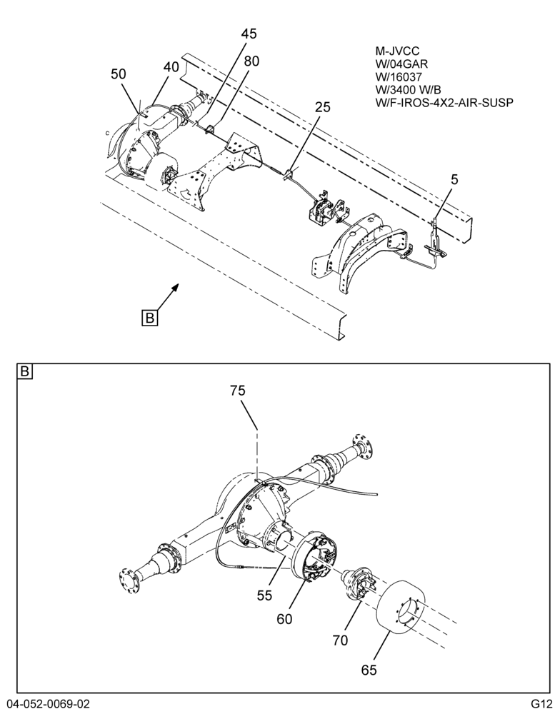 PARKING BRAKE INSTL; W/ FULL POWER FOR JV COMMON CHASSIS 3/3