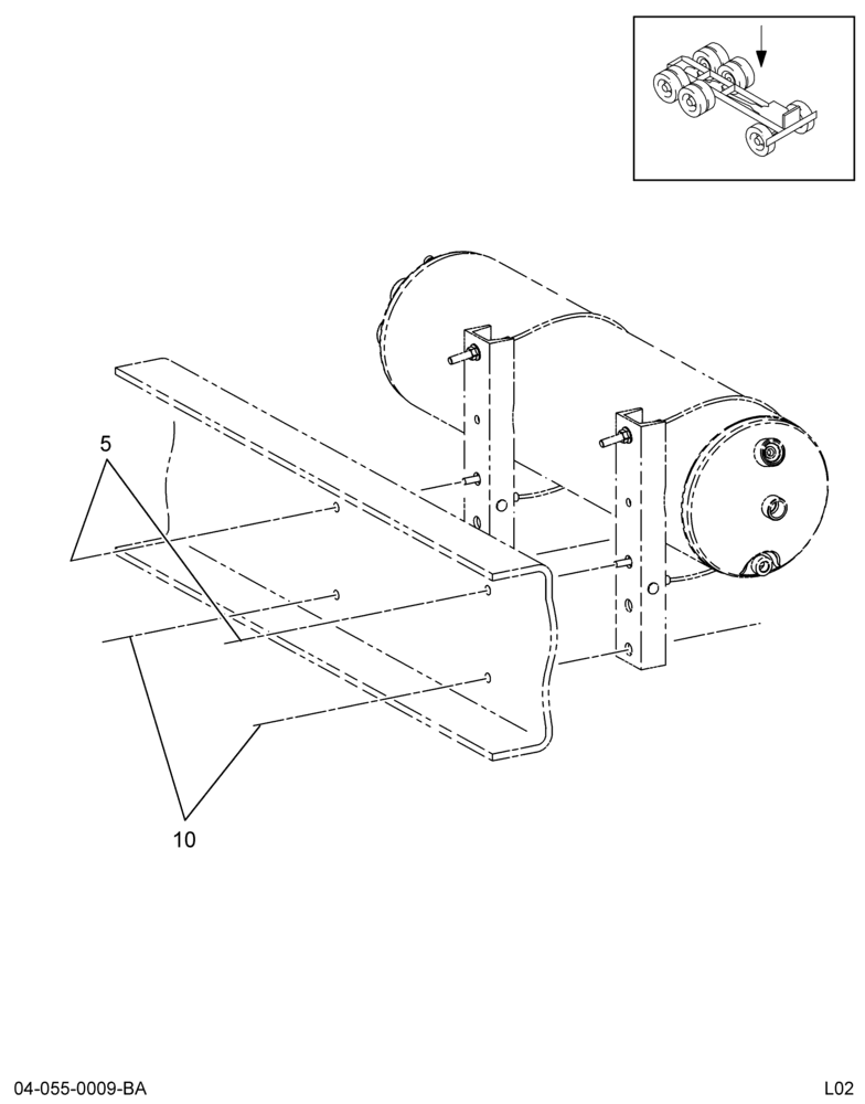 AIR TANK MODULE MTG; UNDER CAB, LEFT RAIL