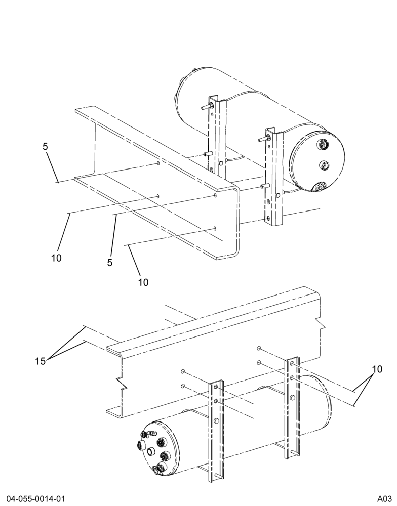 AIR TANK MODULE MTG; AUXILIARY, LSM, UNDER RAIL