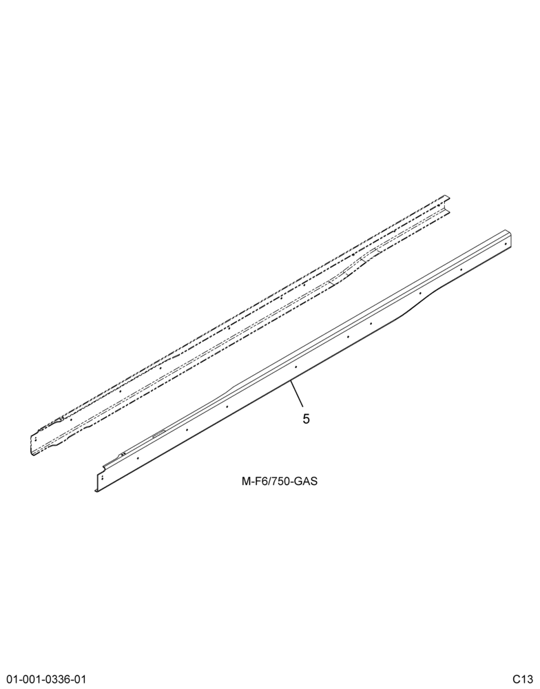 FRAME RAIL SIDEMEMBERS; FORD GAS MODELS, 8.0 THK, 120K