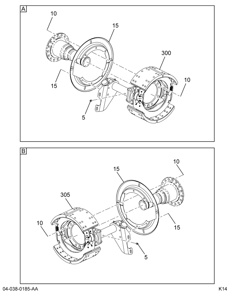 RR BRAKE INSTL; EATON 16.5 X 7 ES
